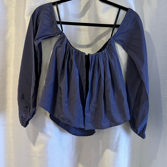 Stone Cold Fox Anita Off The Shoulder Top In Steel Blue - Picture 6 of 7